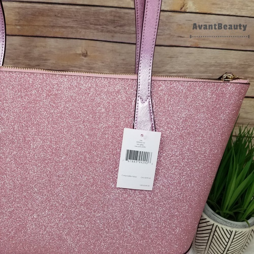Kate Spade  Lola Glitter Tote Shoulder Rose Pink - Picture 10 of 14